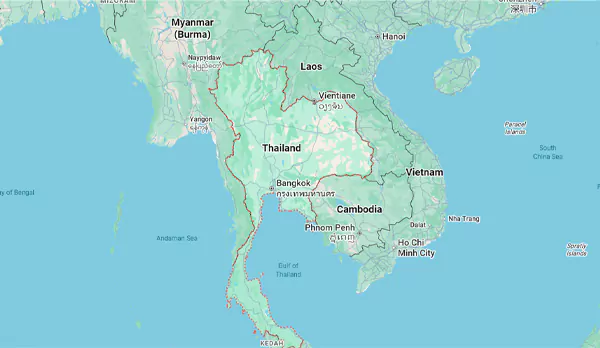 Thailand Location on Map