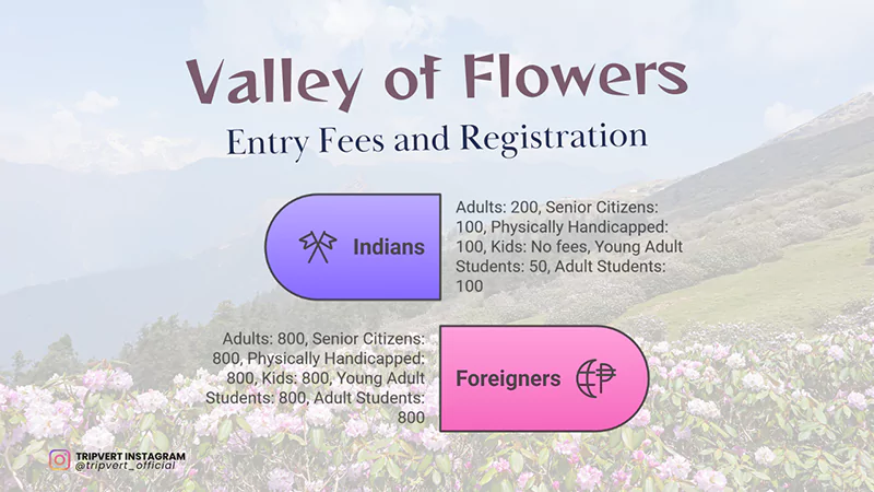 Valley of Flowers Entry Fees and Registration