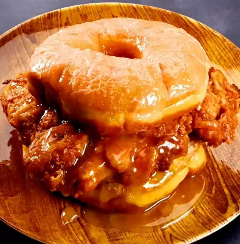 Hot Honey Chicken Donut Sandwich
