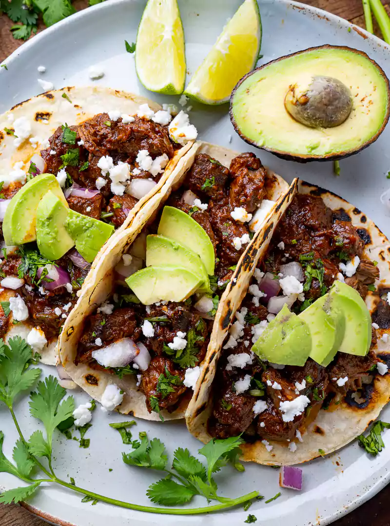 Migas Tacos and Carne Guisada