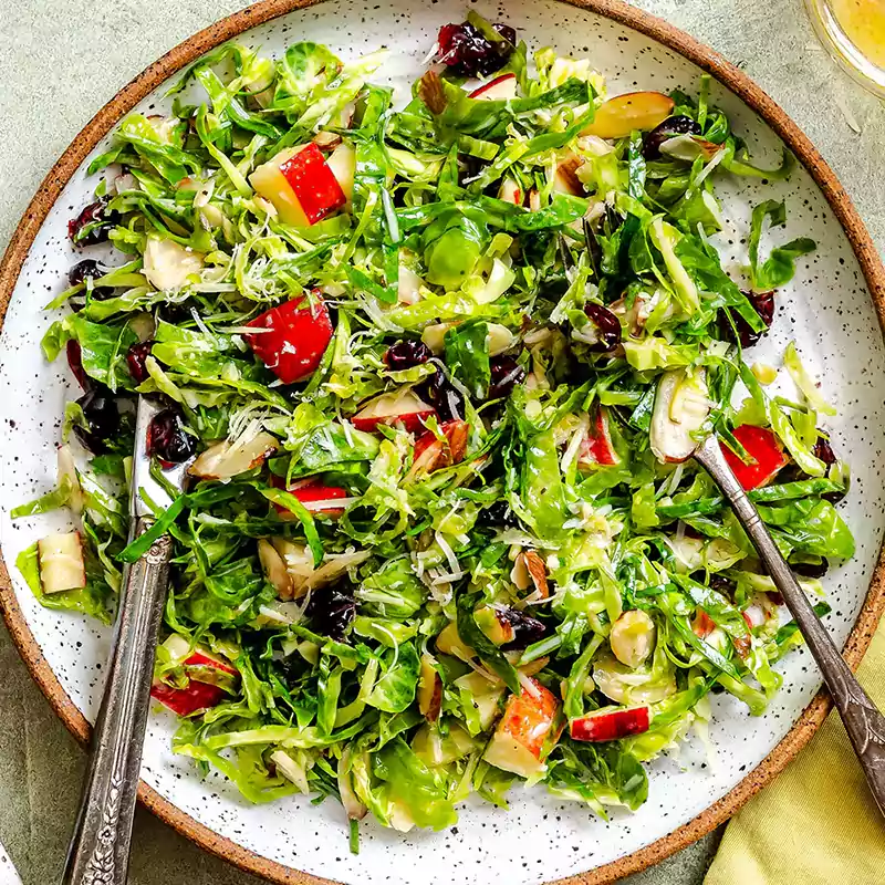Spicy Rigatoni and Shaved Brussels Sprouts Salad